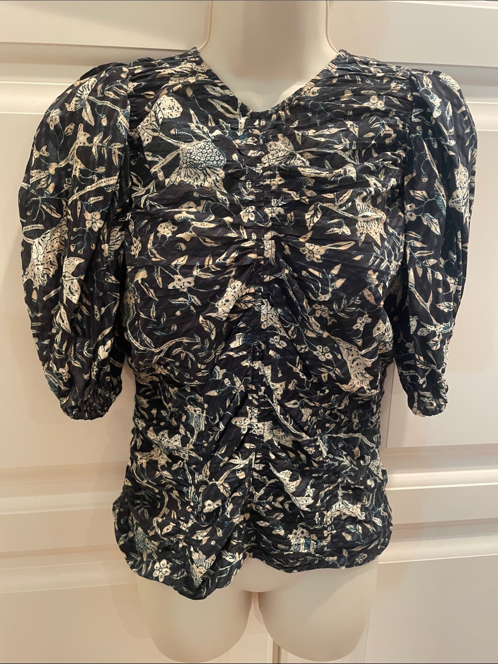 Ulla Johnson gathered puff sleeve top sz 4